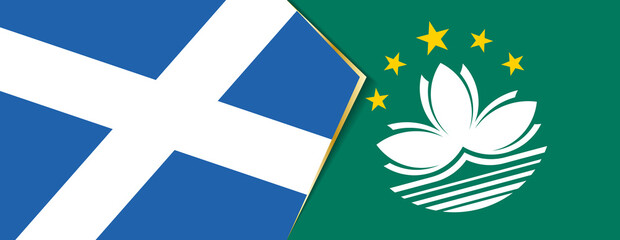 Scotland and Macau flags, two vector flags.