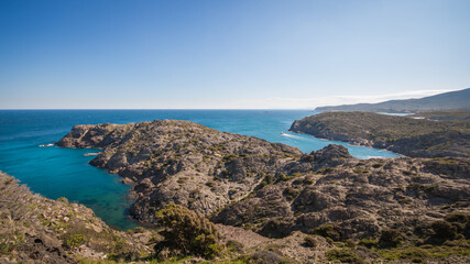 Fototapeta na wymiar General view of Cap de creus in catalunya, a virgin and rocky area