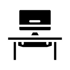Fototapeta premium coworking workspace table glyph icon vector illustration
