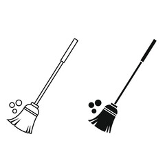 Sweeping broom icon vector set. cleaning illustration sign collection. dust symbol. 