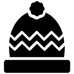 
Headwear woolen cap glyph icon 
