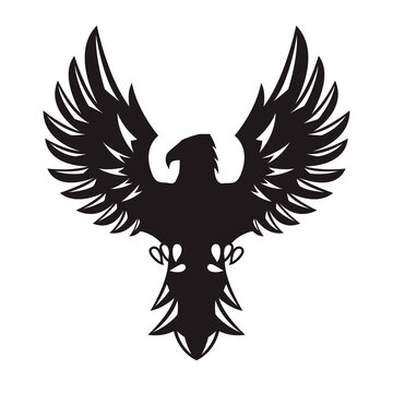 Eagle icon isolated on white background. Design element for logo, label, sign. Vector illustration