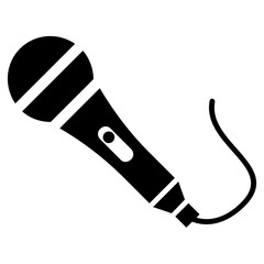 
Singing glyph icon, music and party 
