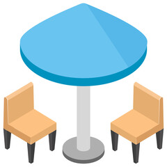 
Beach chairs isometric  icon design 
