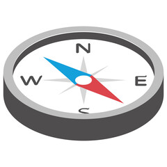  Travelling navigator, compass isometric  icon   © Vectors Market