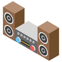 
Sound system isometric  icon design  

