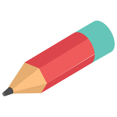 
isometric  icon design of pencil, sketching pencil 
