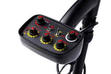 Metal detector parts isolated on white background