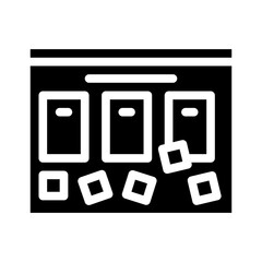 task board glyph icon vector black illustration