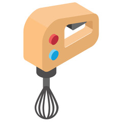 
Electric whisk beater isometric icon design 
