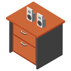 
Side table drawer flat icon design 
