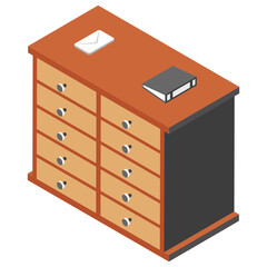 
Side table drawer flat icon design 
