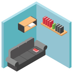
Office workplace, employer table flat icon 
