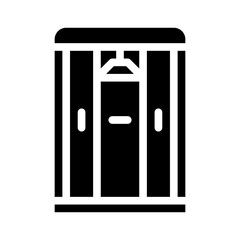 wardrobe furniture glyph icon vector black illustration