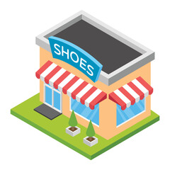 
Flat icon design of shoes shop 
