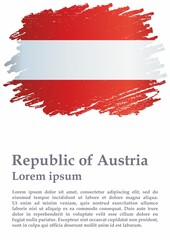 Flag of Austria, Republic of Austria. Template for award design, an official document with the flag of Austria. Bright, colorful vector illustration