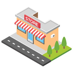 
Flat icon design of shopping store 
