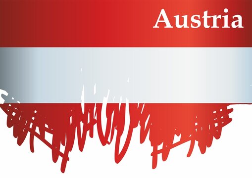 Flag of Austria, Bright, Republic of Austria. colorful vector illustration
