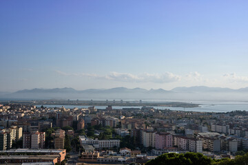 panorama of the city of Cagliari - sardinia - italy.
