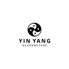 Illustration abstract yin yang balance sign logo design template