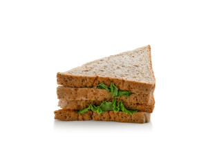 sandwich with vegetable on white background