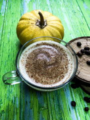 cup of coffee with cinnamon