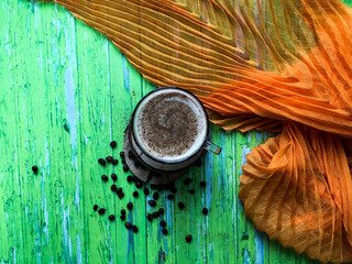 cup of coffee with cinnamon