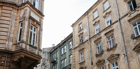 Fototapeta premium old architecture building city of Lviv Ukraine historical town center