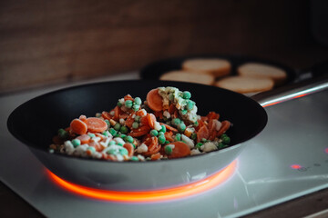 Preparation of a delicious vegetarian dinner.