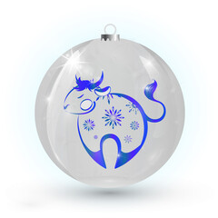 Merry Christmas concept with decorative ball for any design