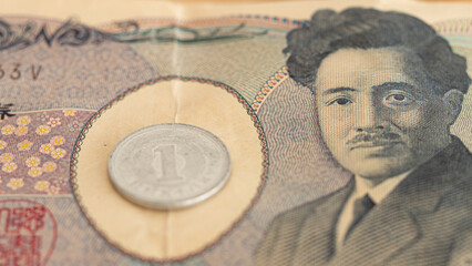 Japanese Yen Lay on the 
Japanese banknotes, have copy space . Concept 
About the Japanese Yen.