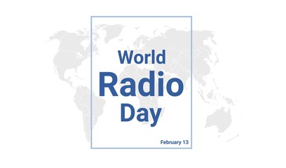 World Radio Day international holiday card. February 13 graphic poster