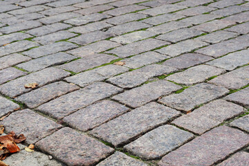 stone pavement in a city in Europe close