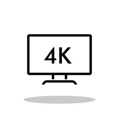 4K resolution icon in trendy flat style. 4K symbol for your web site design, logo, app, UI Vector EPS 10. 