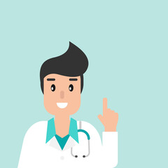 Male doctor avatar. Medical internet consultation. Healthcare consulting web service.