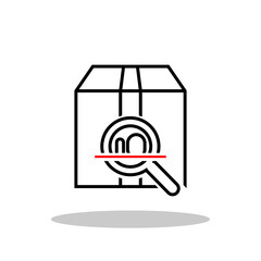 Package scanning icon in trendy flat style. Package control symbol for your web site design, logo, app, UI Vector EPS 10.