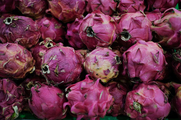 Dragon fruit on a market stall