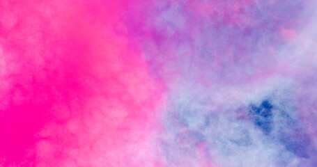 4k resolution defocused abstract smoke background for backdrop, wallpaper and varied design. Hot pink, cyan and azure colors.