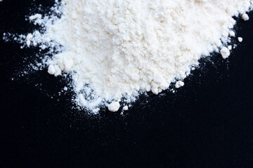 Close-up of refined white flour 