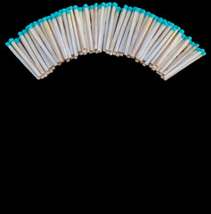 Close up of matches isolated on background with space for writing