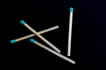 Close up of matches isolated on background with space for writing