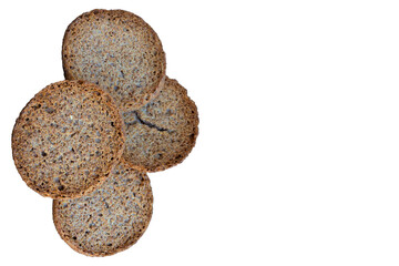 Close up of wholemeal friselle isolated on background