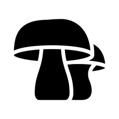 mushrooms vegetables glyph icon vector black illustration
