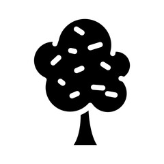 autumn leaves tree glyph icon vector illustration