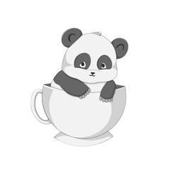 Vector cartoon illustration baby panda
