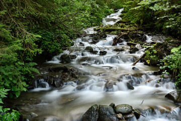 Beautiful waterfall landscape in deep forest.