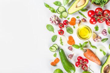 Organic fresh raw vegetables flatla