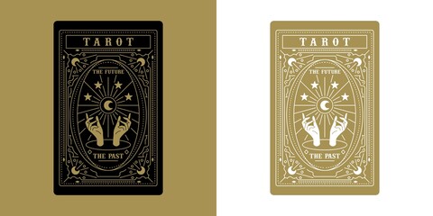 Tarot Card Minimalist Vector Illustration - obrazy, fototapety, plakaty