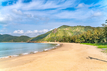 The beach view on Hainan island in China