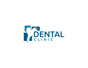 Dental clinic medical logo design illustration.